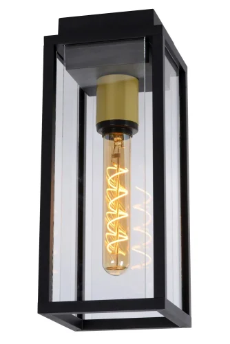 Потолочный светильник Laurens 27105/01/30 Lucide уличный IP54 чёрный 1 лампа, плафон прозрачный в стиле классический E27